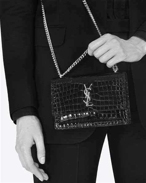 saint laurent sunset wallet on chain|saint laurent monogram chain wallet.